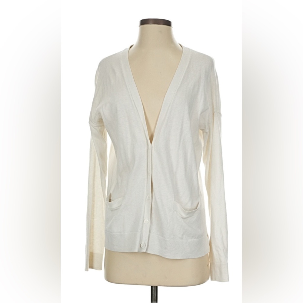 GAP Cream V-Neck Button Front Cardigan